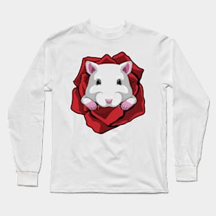 Hamster with Rose Long Sleeve T-Shirt